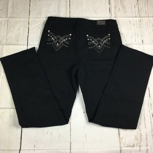 EARL JEANS Women's Size 12 Avg Black Embroidered